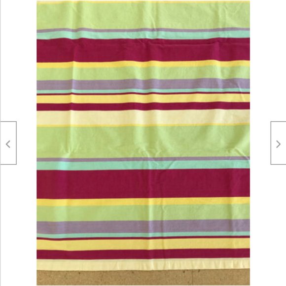TAG Cotton Tablecloth & Placemat Set Bright Pink Green Stripe Print 76x59 India - Picture 4 of 5